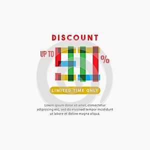 Discount up to 90% off Limited Time Only Label Vector Template Design Illustration