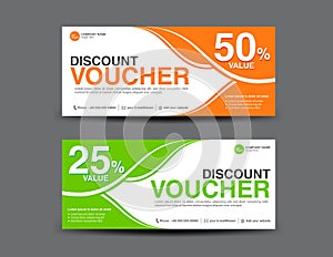 Discount Voucher template, coupon design, ticket, card design