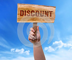 Discount wooden sign