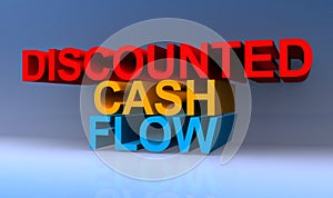 Discounted cash flow on blue photo