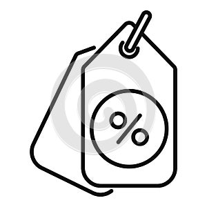 Discounting tag icon outline vector. Customer loyalty percent photo