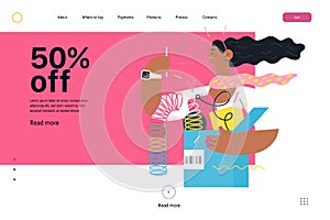 Discounts, sale, promotion - web template