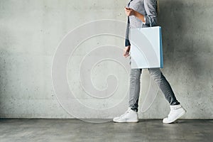 Discounts shopping spending woman holding bag