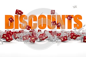 Discounts text and cubes photo