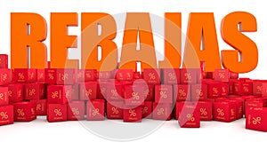 Discounts text and cubes