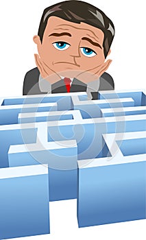 Discouraged Businessman in front of a Problem photo