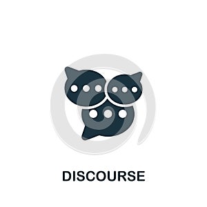 Discourse icon. Monochrome simple sign from speech collection. Discourse icon for logo, templates, web design and