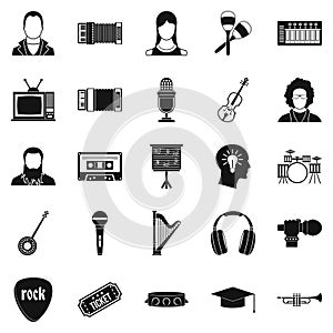 Discourse icons set, simple style