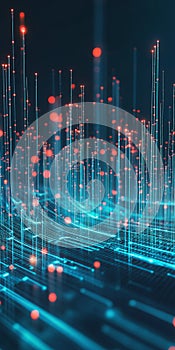 Abstract Data Visualization with Flowing Points and Bright Colors