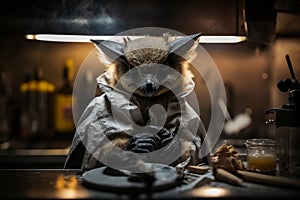 Cute Bat Chef Spooky Kitchen Delights AwardWinning Pet Photography with Canon EOS 5D Mark IV DSLR photo