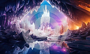 Discover the breathtaking beauty of an enchanted rainbow crystal cave