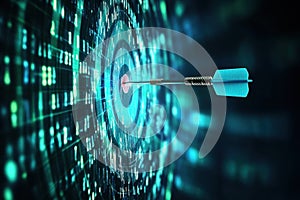 Dynamic Financial Data Visualization with Glowing Blue Elements