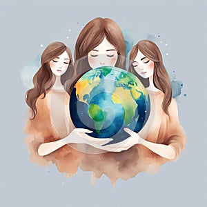 Lovely Hand-Drawn Planet Earth Composition