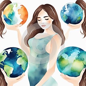 Lovely Hand-Drawn Planet Earth Composition