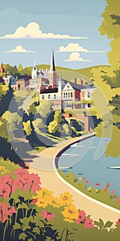 Discover The Hidden Gems Of Guildford A Vintage Travel Poster