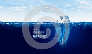 Discover hidden mindfulness concept with iceberg