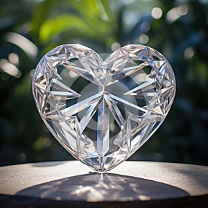 Discover the intertwining of love and light in this shiny crystal heart