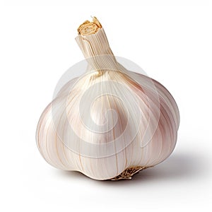 Nature's Wonder: Isolated Raw Garlic Cloves on White Background - Aromatic Culinary Delight