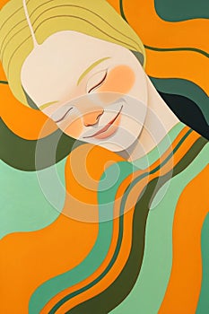 Discover serenity in this captivating art piece featuring a tranquil face photo