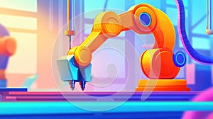 Discover a sleek assembly line driven by robots, showcasing advanced tech and a futureready workspace. Great for text