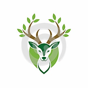 Minimalist Deer Logo: Sleek Vector Illustration. photo