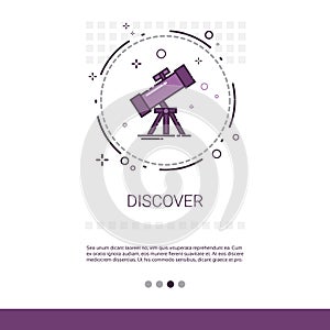 Discover Telescope Astronomy Science Web Banner With Copy Space