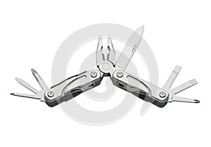 Versatile multi tool with pliers, knife, and screwdrivers for any task