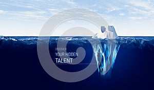 Discover your hidden talent concept with iceberg