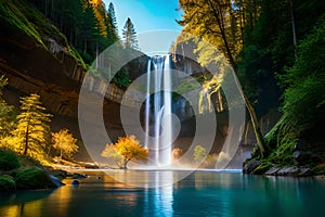 Discovering a Beautiful Waterfall in the Forest