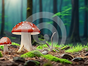 Discovering Magic Mushrooms in the Forest.