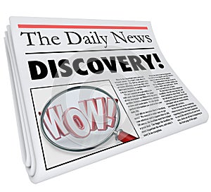 Discovery Newspaper Headline Announcing Surprising News