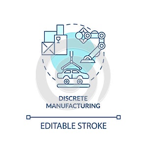 Discrete manufacturing turquoise concept icon