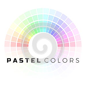 Discrete set of pastel shades. Circle color palette. Pastel color spectrum. Vector illustration isolated on white background photo