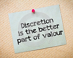 Discretion is the better part of valour photo