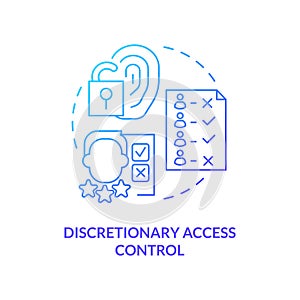 Discretionary access control blue gradient concept icon