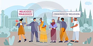 Religious Tolerance Flat Composition