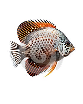 Discus fish isolated on the white background.