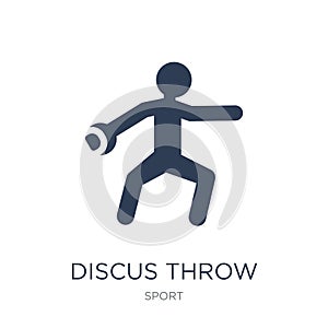 discus throw icon. Trendy flat vector discus throw icon on white