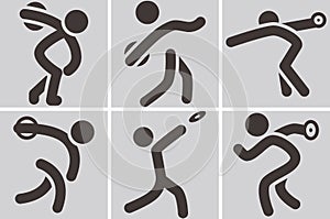 Discus throw icons