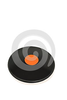 Discus throw on white background
