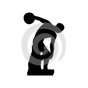 Discus thrower or discobolus sculpture icon image