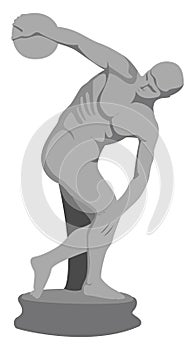 Discus thrower, illustration, vector