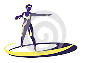 Discus thrower at a sporting event