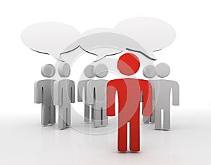 Discussion, blank speech bubbles