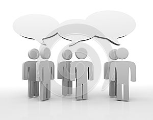 Discussion, blank speech bubbles