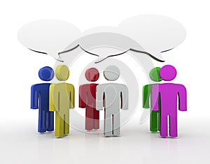 Discussion, blank speech bubbles