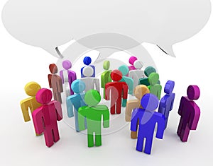 Discussion, blank speech bubbles