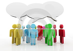 Discussion, blank speech bubbles