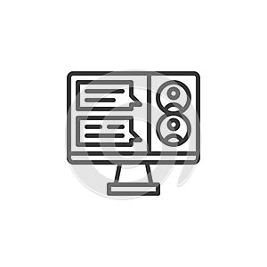 Discussion Forum line icon