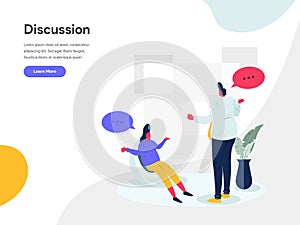 Discussion Illustration Concept. Modern flat design concept of web page design for website and mobile website.Vector illustration